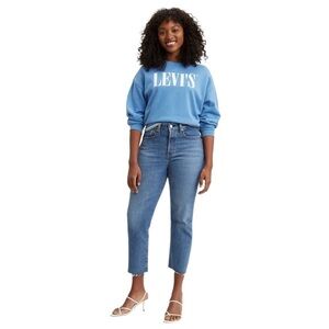 Levi’s - Wedgie High Rise Straight Leg Button Fly Raw Hem Jean Sz 28